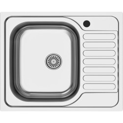Fregadero inoxidable compacto Jabiri 1 seno + escurridor 60x50cm