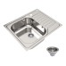 Fregadero inoxidable compacto Jabiri 1 seno + escurridor 60x50cm