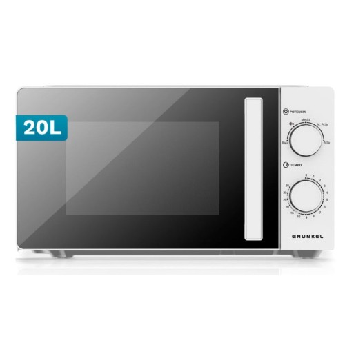 Grunkel MW-20EASY microondas Blanco, Negro Solo microondas Encimera 20 L 700 W