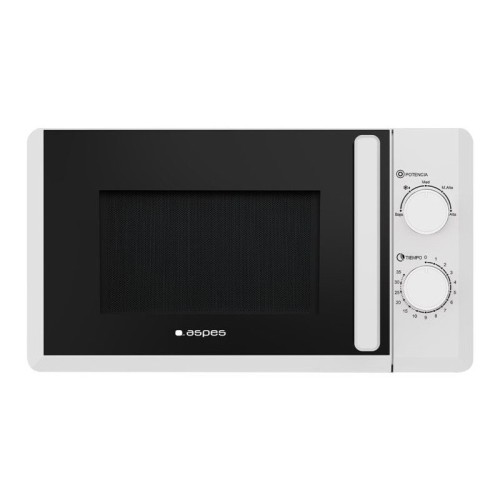 Aspes AMWC2700 microondas Negro, Blanco Solo microondas Encimera 20 L 700 W